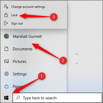 Kliknij przycisk Start (ikona Windows), wybierz nazwę swojego konta, a następnie kliknij 