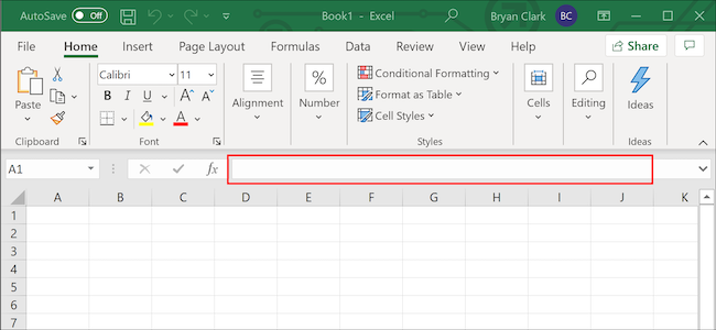 Pasek formuły programu Excel