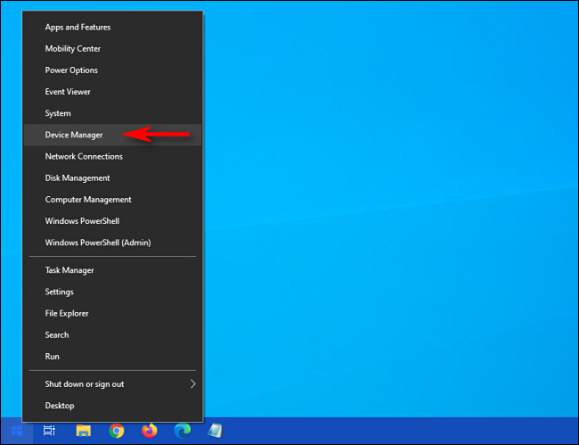 V nabídce Power User Menu systému Windows 10 klikněte na 