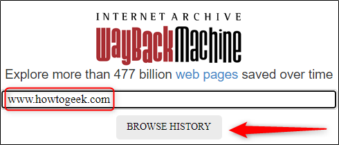 URL de la machine de retour d'Internet Archive