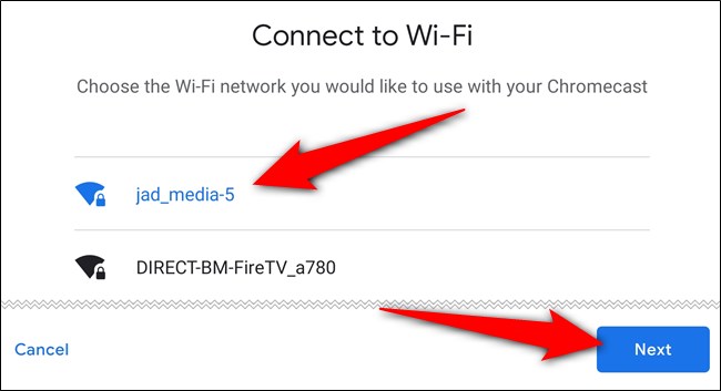Vælg Wi-Fi-netværket, tryk på 