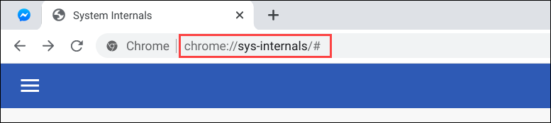 URL wewnętrznych elementów systemu Chromebook