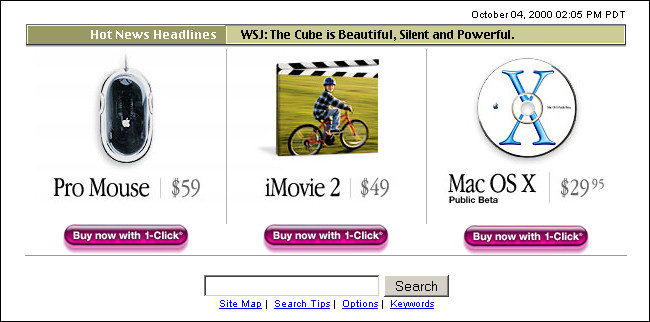 Płyta CD Mac OS X Public Beta w witrynie Apple w październiku 2000 r.