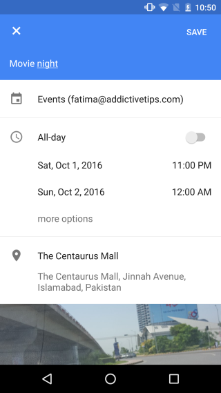 evento de calendario de google
