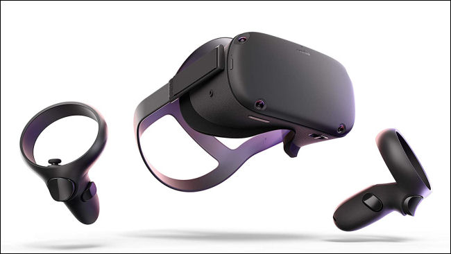 Le casque et les manettes de poignet Oculus Quest.