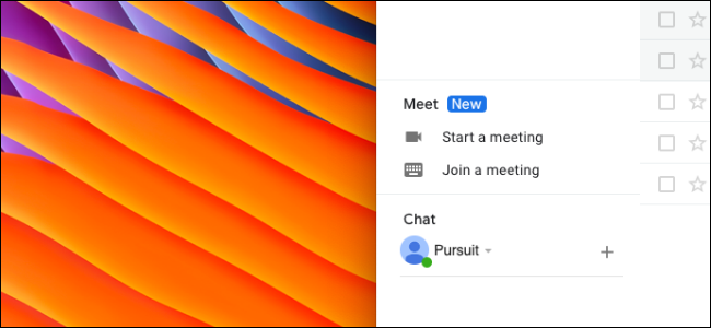 Usuario quitando la sección de Google Meet en la barra lateral de Gmail