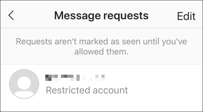 Messaggi da account con restrizioni visualizzati nelle richieste di messaggi