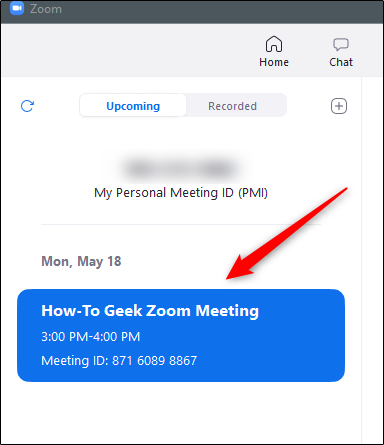 Programar reunión en la pestaña reuniones