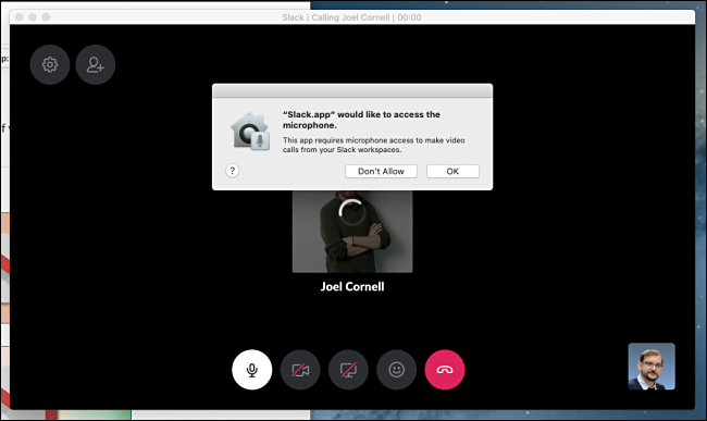 Accorder l'accès au microphone dans Slack pour le chat vidéo