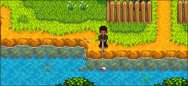 Um personagem pescando 