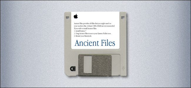 Um disquete Mac de 3,5 polegadas rotulado 