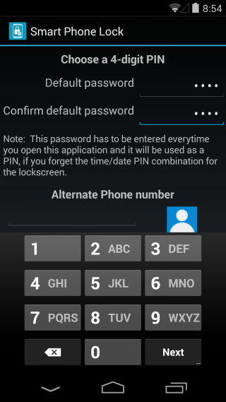 Domyślny kod PIN blokady smartfona