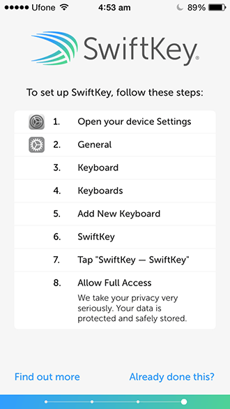 SwiftKey iOS - Configuración