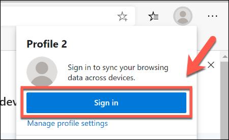 Aby zarejestrować swój profil Microsoft Edge na koncie Microsoft, naciśnij ikonę profilu w prawym górnym rogu, a następnie kliknij Zaloguj się