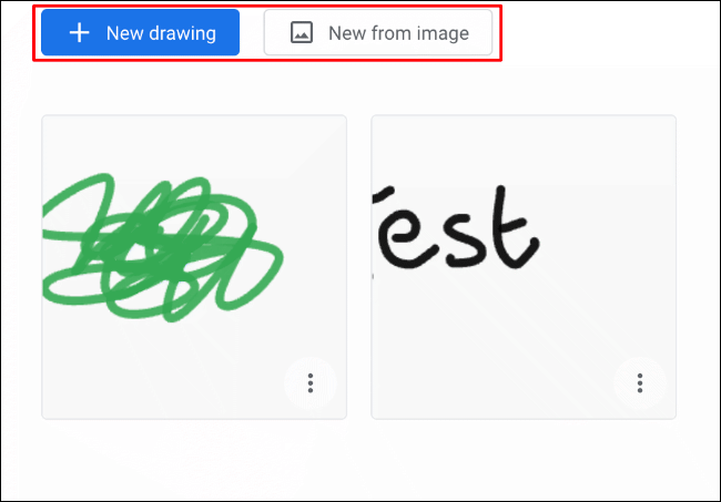 Dans l'application Google Chrome Canvas, cliquez sur Nouveau dessin pour un nouveau dessin vierge ou Nouveau à partir d'une image pour un nouveau dessin avec un arrière-plan d'image