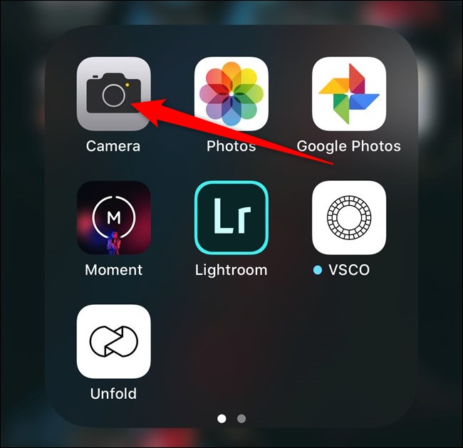 Aplicación de cámara abierta para iPhone de Apple