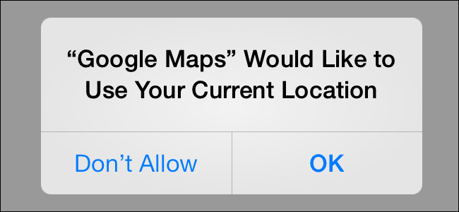 La solicitud de permiso de los servicios de ubicación en iOS.