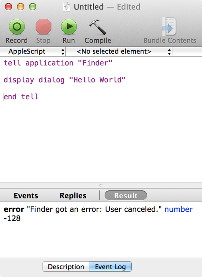 AppleScript - HelloWorld