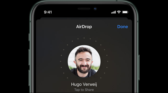 AirDrop sur un iPhone 11 Pro.