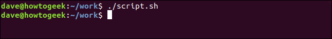 The "./script.sh" command in a terminal window.
