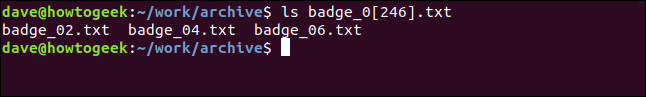 An "ls badge_0[246].txt" command in a terminal window.