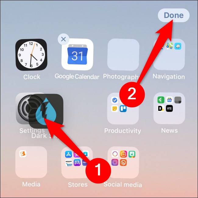 Apple iPhone Create Folder y luego haga clic en Done