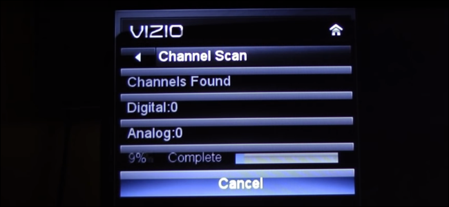 Scansione dei canali su un televisore della serie VIZIO E.
