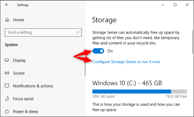 Opzioni di archiviazione nell'aggiornamento di maggio 2019 di Windows 10
