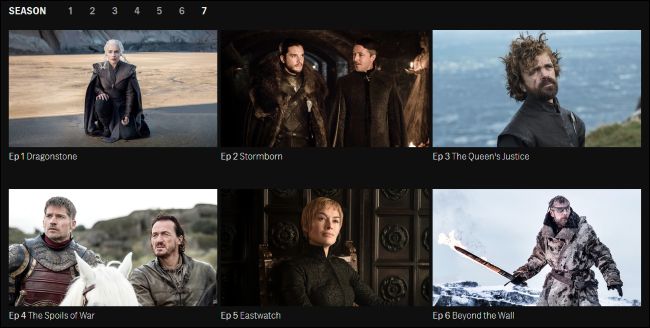 Épisodes de Game of Thrones en streaming sur le site Web de HBO