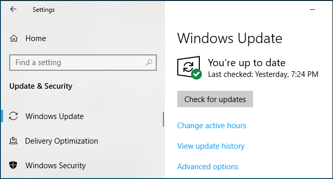 Configuración de Windows Update en Windows 10