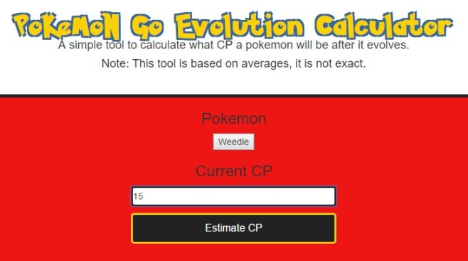 calcolatrice evoluzione pokemon