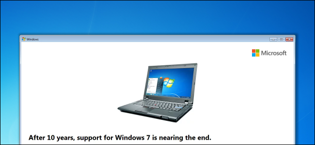 Windows 7 obsługuje komunikat o dacie zakończenia nagrania na pulpicie.
