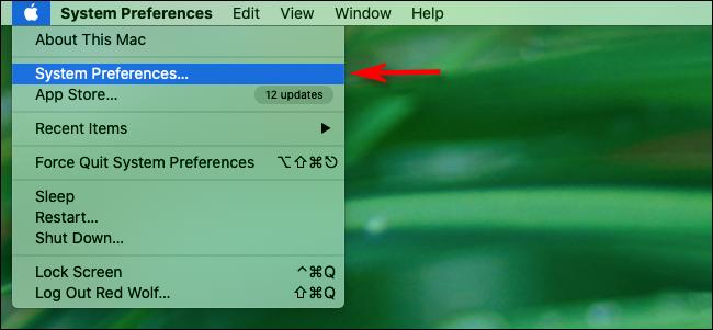 Avvia Preferenze di Sistema dal menu Apple su un Mac