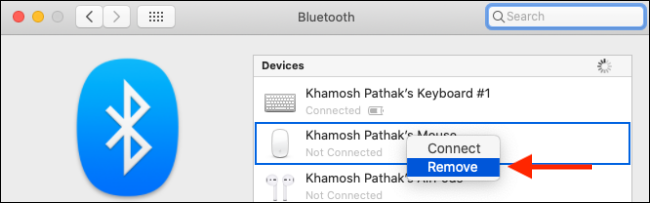 Usuń urządzenie Bluetooth z komputera Mac