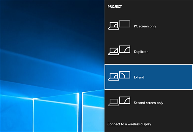 Elija Opciones de proyecto en Windows 10
