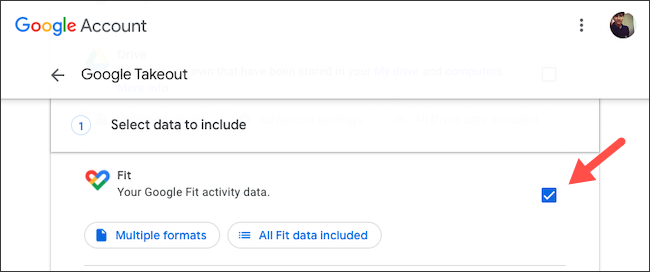 Hacer una copia de seguridad de los datos de Google Fit con Takeout