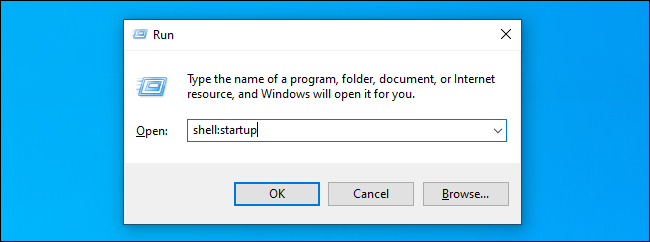 Ouverture du dossier de démarrage sous Windows 10.