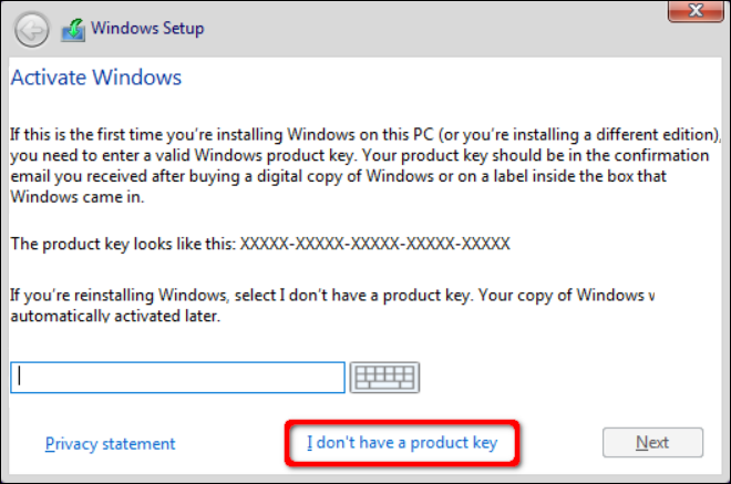 La configuración de Windows 10 no tiene un vínculo de clave de producto