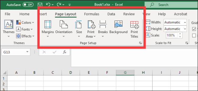 Excel - ustawienia strony