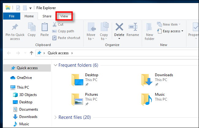 Cliquez sur Afficher dans l'Explorateur de fichiers Windows 10