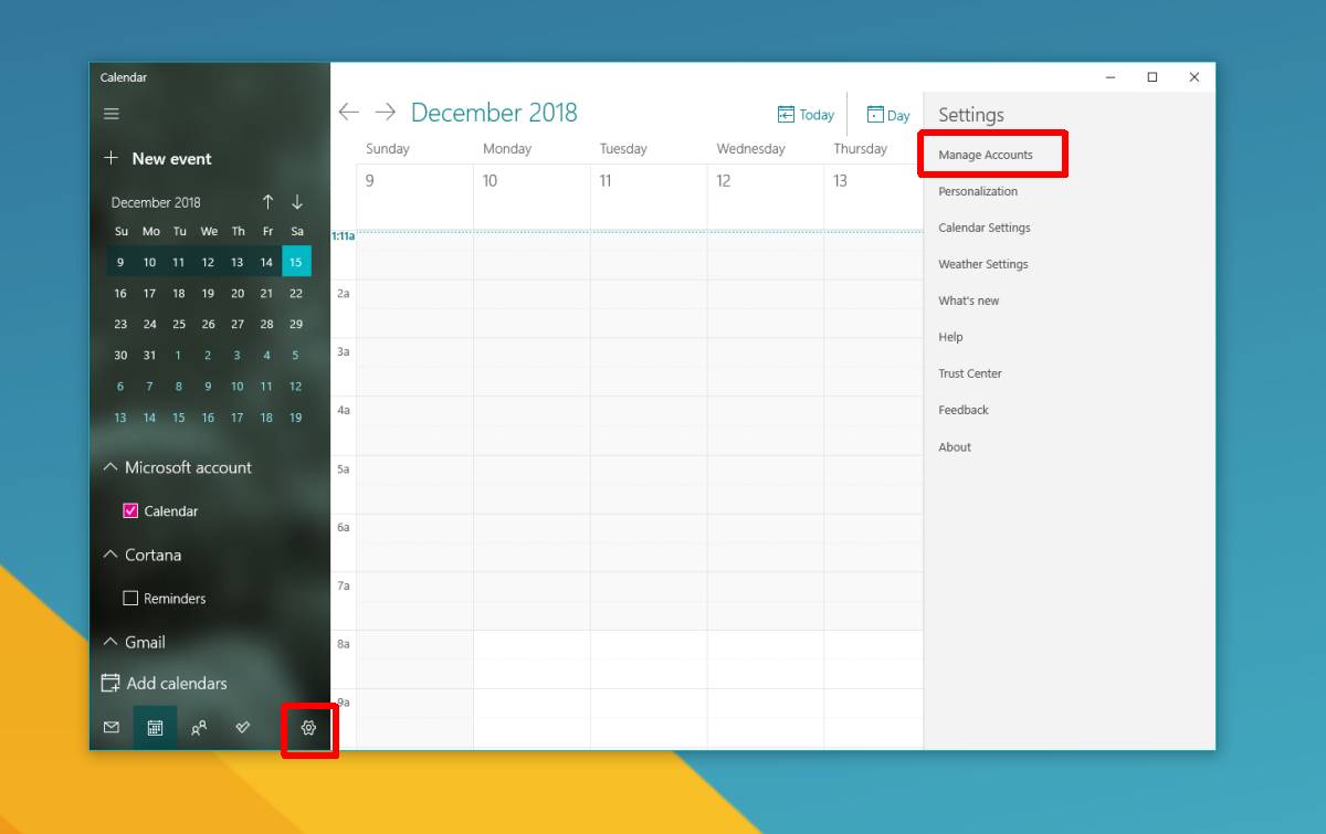 google calendar app in windows 10