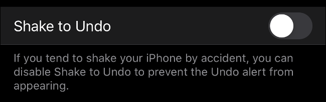 Désactivez Shake pour annuler dans iOS 13