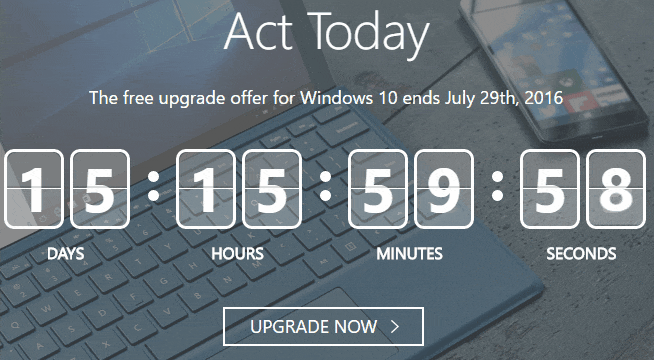timer di aggiornamento di Windows 10