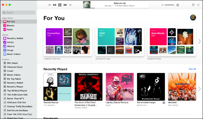 Музыкальное приложение в macOS Catalina