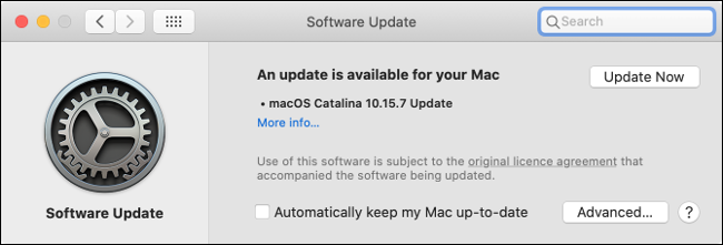 Installazione degli aggiornamenti in macOS Catalina