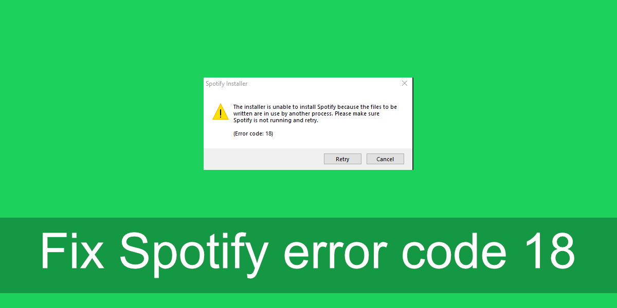 Код за грешка на Spotify 18