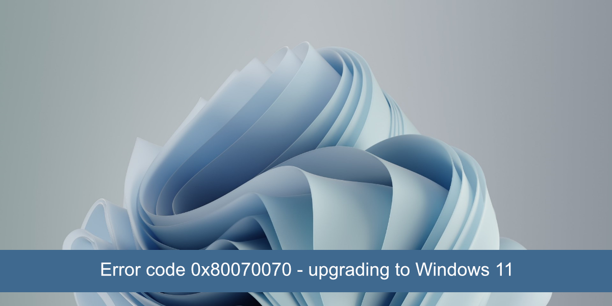 код ошибки 0x80070070 Windows 11