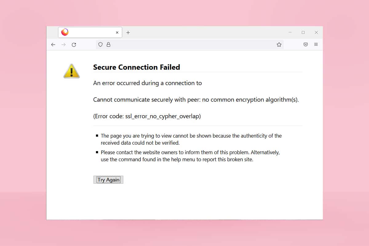 Sửa lỗi Firefox SSL_ERROR_NO_CYPHER_OVERLAP trong Windows 10