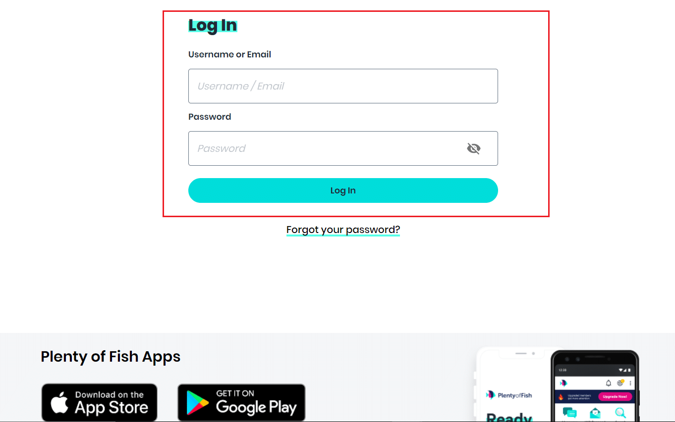 Pof login forgot password