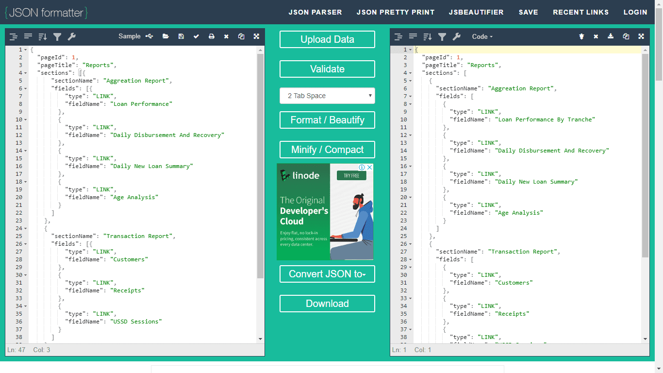 20 Online JSON Editor Parser Och Formatter Tools Adminvista